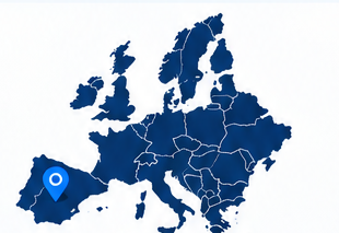 Silueta de Europa con España destacada